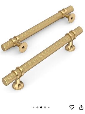 Amerdeco Champagne Gold Knurled Cabinet Pull Handle - 6 Pack